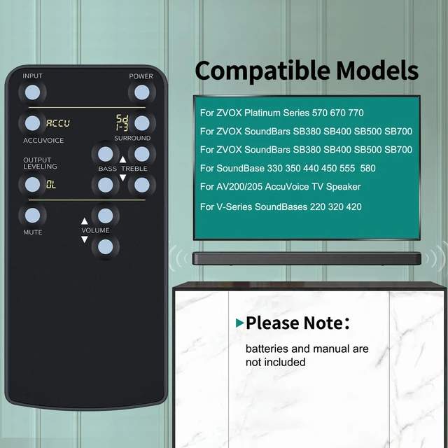 Alt view image 2 of 7 - Replacement Remote for ZVOX Omni AV157 AV200 AV205 SoundBar Speakers Compatible with ZVOX Omni Sound Bar with 4 Digit Display, Full Function Replacement, Fast Response