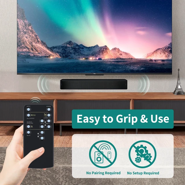 Alt view image 3 of 7 - Replacement Remote for ZVOX Omni AV157 AV200 AV205 SoundBar Speakers Compatible with ZVOX Omni Sound Bar with 4 Digit Display, Full Function Replacement, Fast Response