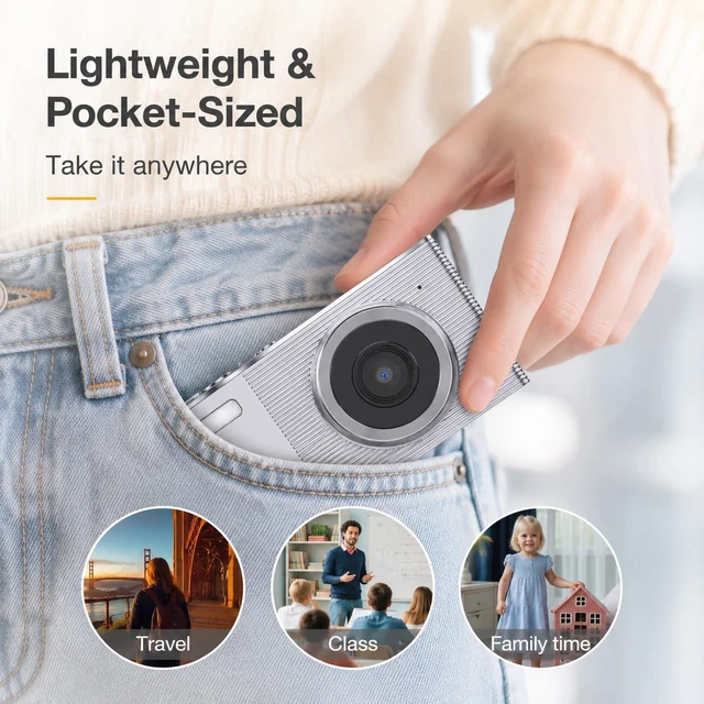 Alt view image 6 of 7 - 4K Digital Camera for Teens and Beginners, 72MP Point and Shoot Camera with Autofocus, 16X Digital Zoom, 2.8 Inch IPS Screen, Type-C Rechargeable Compact Camera with 32GB Card, Silver