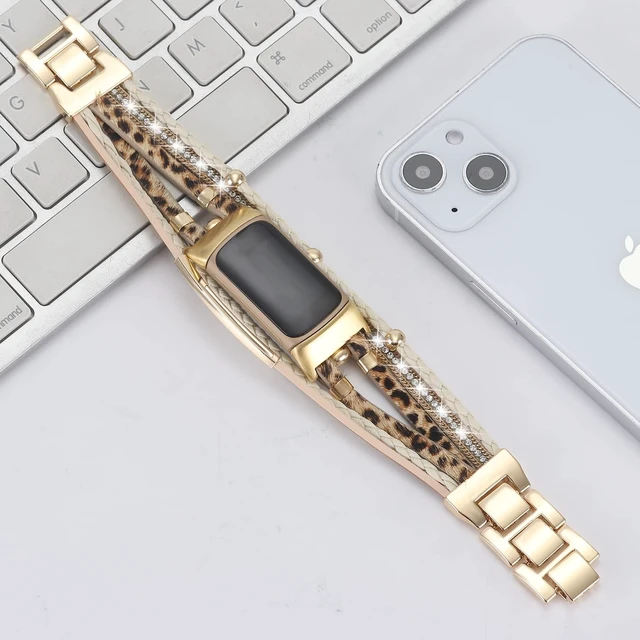 Alt view image 5 of 7 - Leather Bands Compatible with Fitbit Charge 6/Charge 5 Bands for Women, Boho Handmade Multilayer Wrap Bracelets Jewelry Strap Replacement for Charge 6/Charge 5 Fitness Tracker