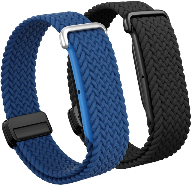 Main image of Nylon Braided Magnetic Bands for Google Fitbit Air Fitness Tracker 2 Pack Quick-Adjust Stretchy Sport Replacement Strap, Men Women Soft Breathable Wristband for Daily Workout, Sleeping