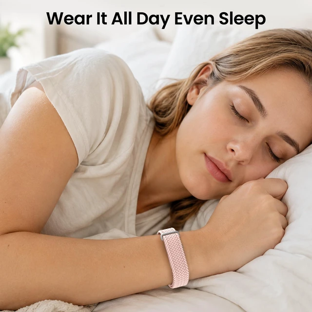 Alt view image 4 of 7 - Nylon Braided Magnetic Bands for Google Fitbit Air Fitness Tracker 2 Pack Quick-Adjust Stretchy Sport Replacement Strap, Men Women Soft Breathable Wristband for Daily Workout, Sleeping
