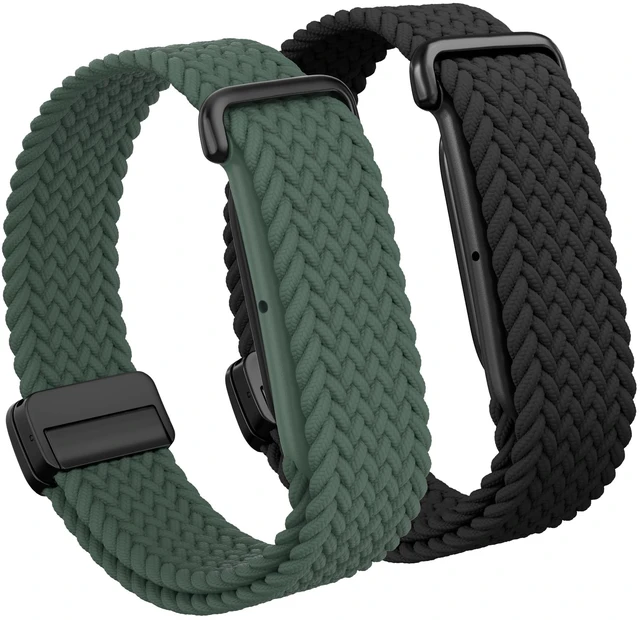 Main image of Nylon Braided Magnetic Bands for Google Fitbit Air Fitness Tracker 2 Pack Quick-Adjust Stretchy Sport Replacement Strap, Men Women Soft Breathable Wristband for Daily Workout, Sleeping