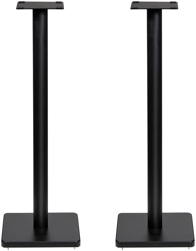 Main image of Floor Speaker Stands for Surround Sound and Bookshelf Speakers with Solid Construction, Adjustable Floor Spikes, Rubber Isolation Feet, Cable Management, Square Base - Matte Black/Pair (SS05S)