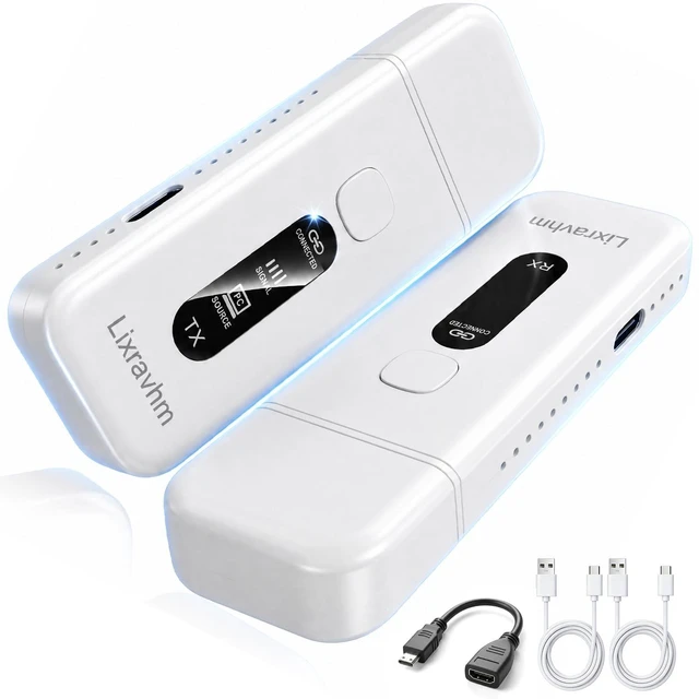 Main image of Wireless HDMI Transmitter and Receiver, Plug and Play (Base Set) 328FT/100M, 4K Decoding, 1080P@60Hz Output, LED Lights, 5.8G+2.4G DualBand for Streaming Video & Audio from PC to Monitor