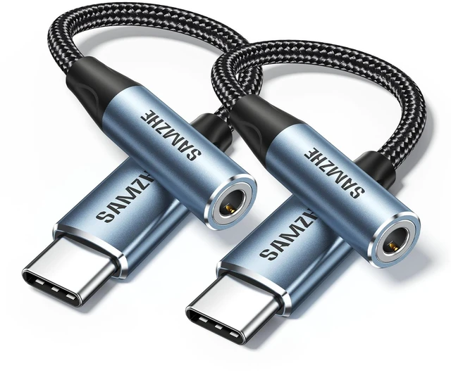 Main image of 2 Pack USB C to 3.5mm Audio Adapter, HiFi DAC Headphone Jack For iPhone 17 Air 16 15 Pro Max, Galaxy S25 S24, Pixel, iPad, MacBook, PS5; any 3.5mm headphones and car AUX input