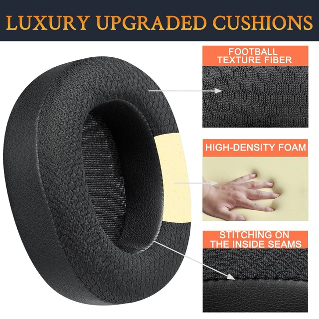 Alt view image 6 of 7 - Mesh Earpads for Arctis Nova Pro Wireless/Nova Elite - Black (Not Fit Nova Pro Wired), for SteelSeries Arctis Nova Pro (Wireless/Omni), Arctis Nova Elite Headphones