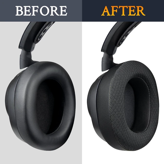 Alt view image 7 of 7 - Mesh Earpads for Arctis Nova Pro Wireless/Nova Elite - Black (Not Fit Nova Pro Wired), for SteelSeries Arctis Nova Pro (Wireless/Omni), Arctis Nova Elite Headphones