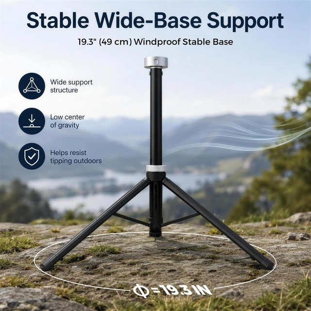 Alt view image 5 of 7 - Starlink Mini Tripod Mount, Aluminum Antenna Stand with Universal Compatibility for New & Old Models, Tool-Free Windproof Stable Mount for Camping RV Van Life Outdoor Use
