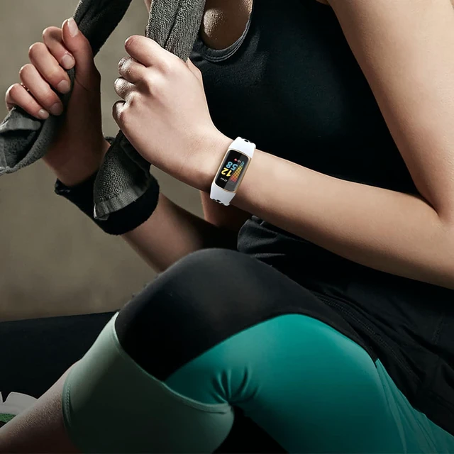 Alt view image 5 of 7 - Compatible with Fitbit Charge 6 Band Men Women/Fitbit Charge 5 Band Silicone Band Sport Wrist Strap for Charge 5 and Charge 6 Watch Accessories, Coal Black/White Black/Black Gray, Large
