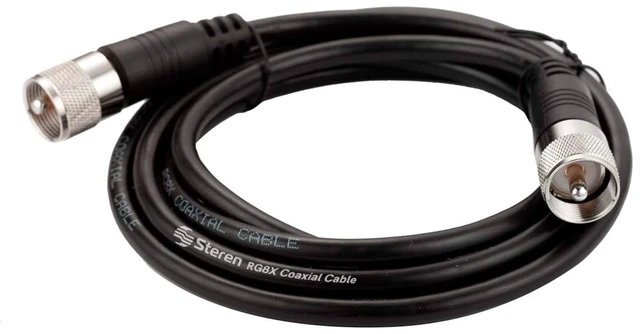 Main image of RG8X Coaxial Cable 12 ft, CB Coax Cable with PL259 UHF Connectors, Male to Male Low Loss 50 Ohm for HAM Radio, LMR400, Antenna Analyzer