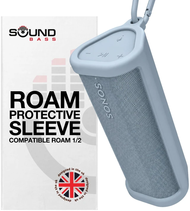 Main image of Heavy Duty Protective Carrying Case for Sonos Roam 2 Blue Compatible with Sonos Roam, Roam 2 & Roam SL Includes Bluetooth Button Protect Your Wireless Speaker Cover / Sleeve