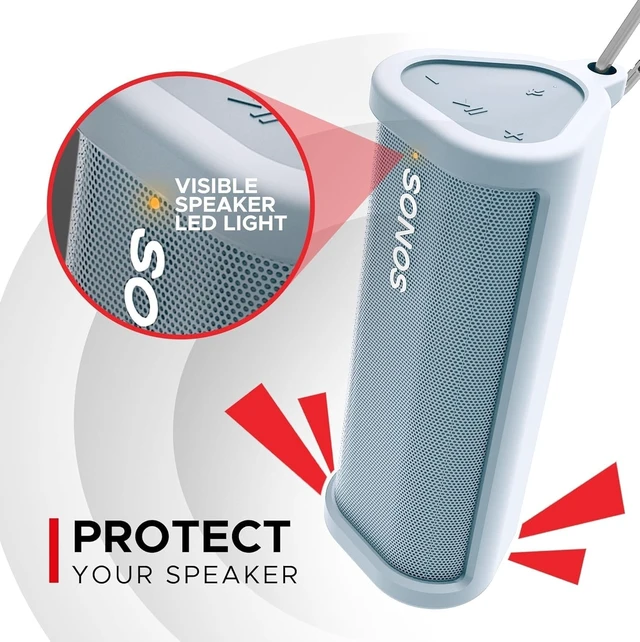 Alt view image 2 of 7 - Heavy Duty Protective Carrying Case for Sonos Roam 2 Blue Compatible with Sonos Roam, Roam 2 & Roam SL Includes Bluetooth Button Protect Your Wireless Speaker Cover / Sleeve