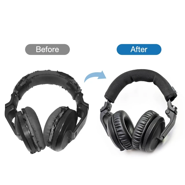 Alt view image 3 of 7 - Thick Soft Protein Leather Ear Pads & Headband Cushion Cover Replacement Kits Compatible with Pioneer HDJ-X5 X5BT HDJ-X7 X7BT HDJ-X10 DJ Headset Headphone,with Memory Foam Filling (EarPads+Headband)