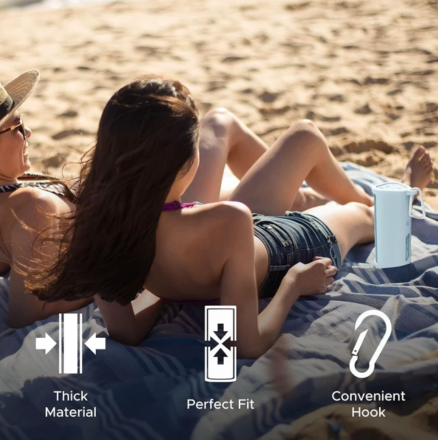 Alt view image 3 of 7 - Heavy Duty Protective Carrying Case for Sonos Roam 2 Blue Compatible with Sonos Roam, Roam 2 & Roam SL Includes Bluetooth Button Protect Your Wireless Speaker Cover / Sleeve
