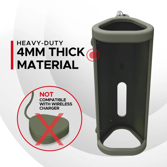 Alt view image 4 of 7 - Heavy Duty Protective Carrying Case for Sonos Roam 2 Green Compatible with Sonos Roam, Roam 2 & Roam SL Includes Bluetooth Button Protect Your Wireless Speaker Cover / Sleeve