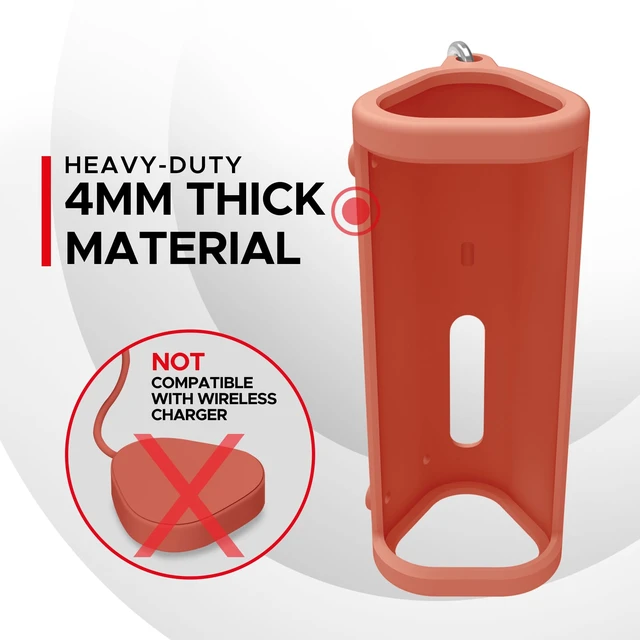 Alt view image 4 of 7 - Heavy Duty Protective Carrying Case for Sonos Roam 2 Red Compatible with Sonos Roam, Roam 2 & Roam SL Includes Bluetooth Button Protect Your Wireless Speaker Cover / Sleeve
