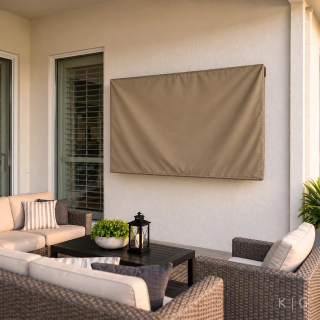 Alt view image 4 of 7 - Outdoor TV Cover - Heavy Duty, Water Resistant Protector for Flat Screen TVs with Remote Pocket - Fits 40-42 Inch TV
