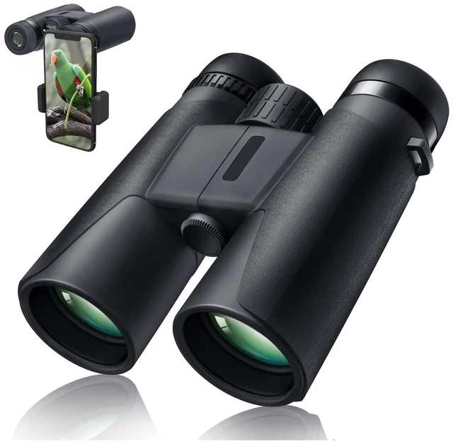 Main image of 10X42 Professional Binoculars with Smartphone Adapter, Compact Waterproof Low Night Vision Binoculars for Adult Birds Watching Hunting Concert Travel