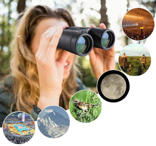 Alt view image 5 of 6 - 10X42 Professional Binoculars with Smartphone Adapter, Compact Waterproof Low Night Vision Binoculars for Adult Birds Watching Hunting Concert Travel