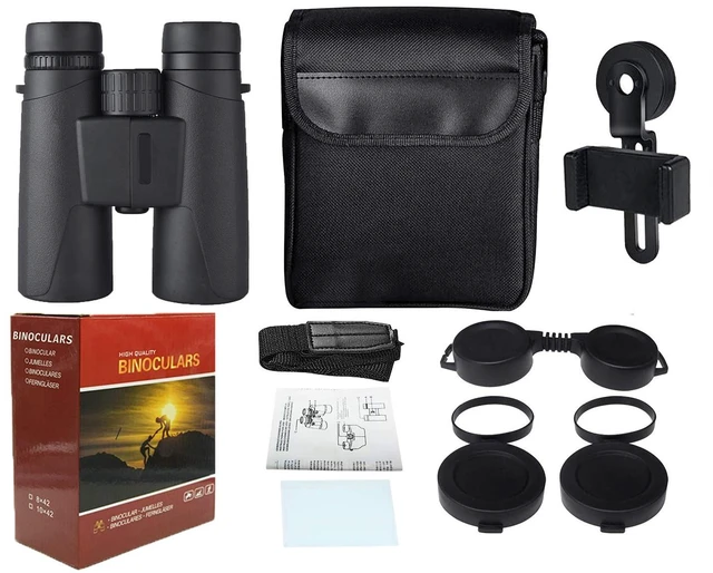 Alt view image 6 of 6 - 10X42 Professional Binoculars with Smartphone Adapter, Compact Waterproof Low Night Vision Binoculars for Adult Birds Watching Hunting Concert Travel