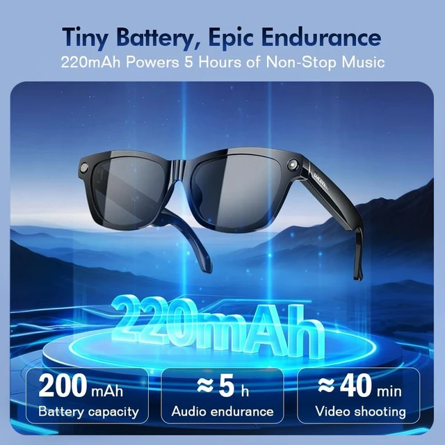 Alt view image 7 of 7 - BV100 AI Smart Glasses 8MP Camera 45.7g Transparent Lens Real-Time Translation Auto On/Off Wear Detection 45.7g Ultra-Light 8MP Camera & Share Splash-Proof