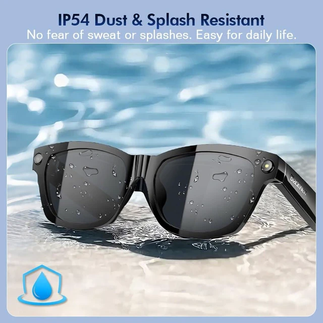Alt view image 7 of 7 - BV100 AI Smart Glasses - 8MP Camera, Lightweight 45.7g Translate 23+ Languages Auto On/Off Power 45.7g Ultra-Light 8MP Camera & IP54 Hey Cyan Voice