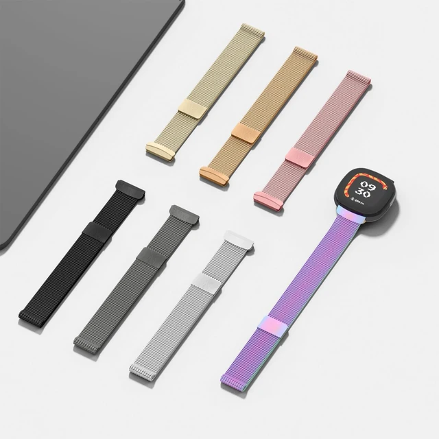 Alt view image 6 of 7 - Metal Bands Compatible with Google Fitbit Ace LTE, Stainless Steel Mesh Breathable Wristband Strap with Adjustable Magnet Lock