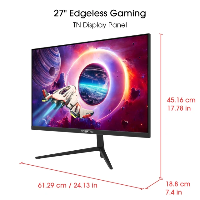 Alt view image 2 of 7 - 27-inch Gaming Monitor 165Hz 144Hz 1ms AMD FreeSync Premium HDMI DisplayPort Build-in Speakers, 99% sRGB Machine Black 2025 (E275B-FWD168 Series)