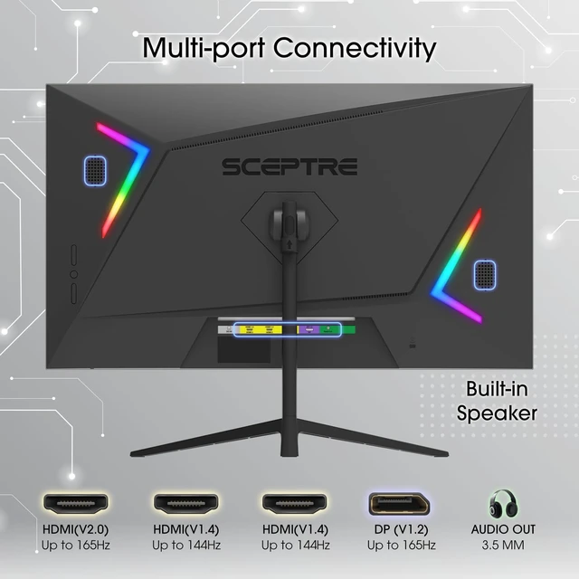 Alt view image 4 of 7 - 27-inch Gaming Monitor 165Hz 144Hz 1ms AMD FreeSync Premium HDMI DisplayPort Build-in Speakers, 99% sRGB Machine Black 2025 (E275B-FWD168 Series)