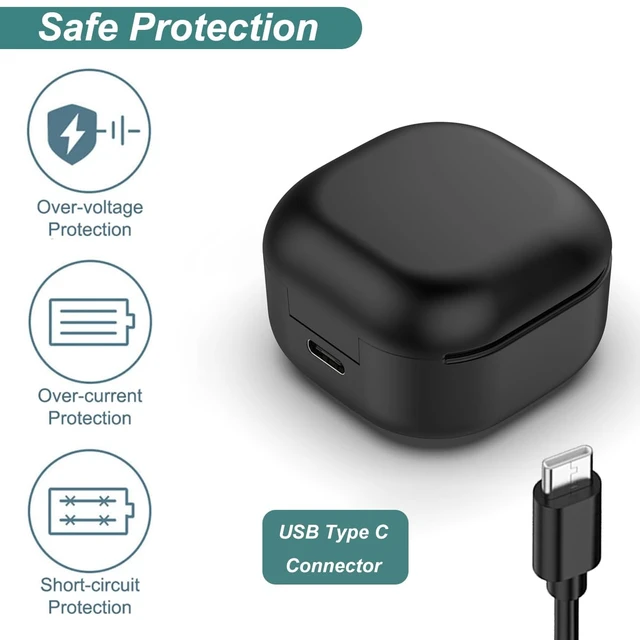 Alt view image 4 of 6 - Charging Case for Galaxy Buds FE SM-R400 (Black) Replacement Charger Case Cradle Dock for Samsung Galaxy Buds Fan Edition