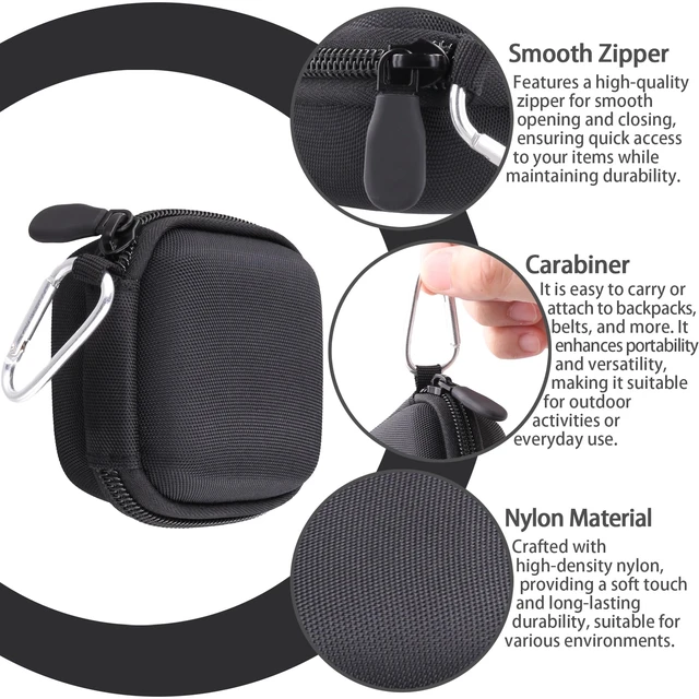 Alt view image 5 of 7 - for Soundcore Liberty 5 Pro Max/5 Pro/5 Earbuds Hard Travel Case, Black Portable Protective Storage Bag with Mesh Pocket, Elastic Securing Strap & Carabiner, Shockproof EVA Shell and Soft Lining