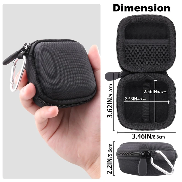 Alt view image 6 of 7 - for Soundcore Liberty 5 Pro Max/5 Pro/5 Earbuds Hard Travel Case, Black Portable Protective Storage Bag with Mesh Pocket, Elastic Securing Strap & Carabiner, Shockproof EVA Shell and Soft Lining