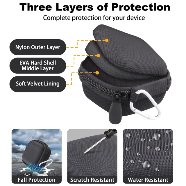 Alt view image 7 of 7 - for Soundcore Liberty 5 Pro Max/5 Pro/5 Earbuds Hard Travel Case, Black Portable Protective Storage Bag with Mesh Pocket, Elastic Securing Strap & Carabiner, Shockproof EVA Shell and Soft Lining
