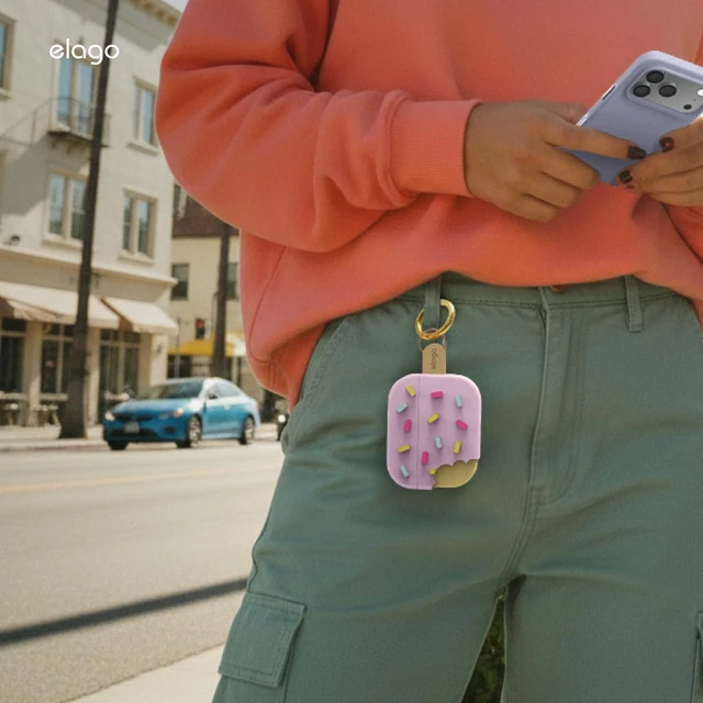 Alt view image 7 of 7 - Ice Cream Case for AirPods Pro 3 Carabiner Included, Supports Wireless Charging, Full Protection (Blueberry)
