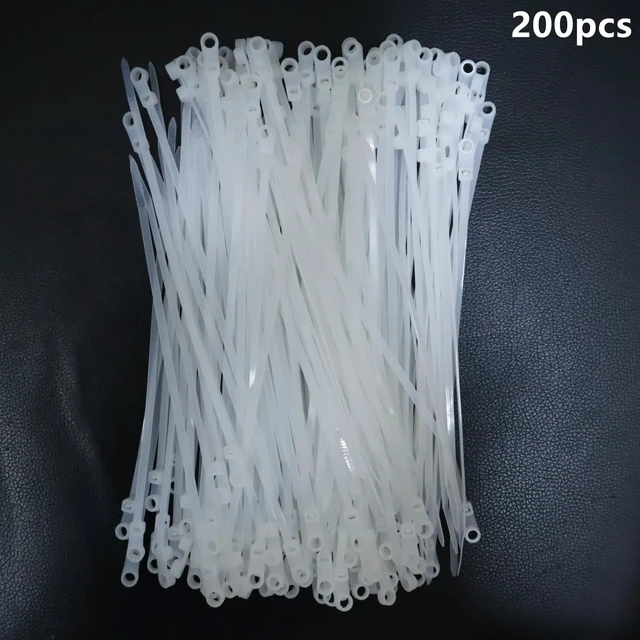 Alt view image 6 of 7 - 200pcs Zip Tie with Screw Hole, 12 inch Automotive Wire Self Locking Black Zip Ties Screw Zip Tie Mount Push Mount Cable Ties (White, 12")