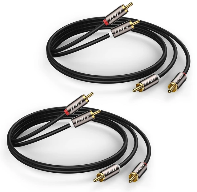 Main image of RCA Cable, (2 Pack) Gold-Plated RCA Audio Cables, Copper Shell 2RCA Male to 2RCA Male Stereo Audio Cable, 6 Feet
