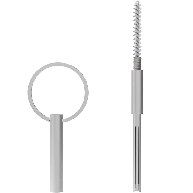 Alt view image 2 of 7 - Headphone Plug Extraction Tool with Key Ring and Cleaning Brush - Remove Broken Headphone Plug from Headphone Jack of Mobile Devices