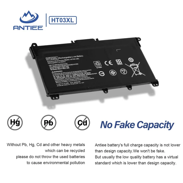Alt view image 4 of 7 - HT03XL Battery Replacement for HP Pavilion 14 15 17 15-CS 15-DA 15-DB 15-DA 15-DB 15-DW 14-CE 14-CF 14-DF 15-CS 17-CA 17-BY Series 15-CS0053CL 15-DA0014DX L11119-855 HTO3XL 11.55V 41.9Wh