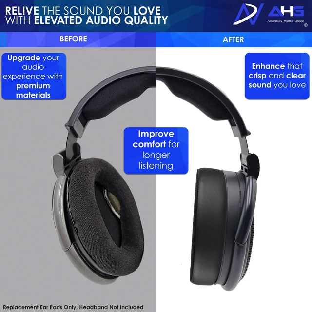 Alt view image 4 of 7 - Cool Gel Replacement HD 650 / HD 600 Ear Pads Headphone Cushions Compatible with Sennheiser HD650 HD660S HD660S2 HD600 Massdrop X HD6XX HD58X Jubilee HD580 HD565 Jubilee
