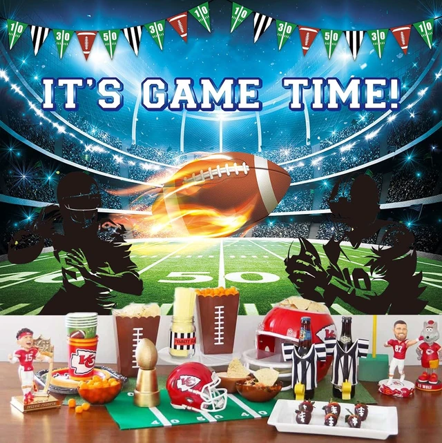 Alt view image 2 of 7 - Football Backdrop for Photography 8x6FT It's Game Time Banner Football Party Decorations Background Touch Down Sports Theme Birthday Party Supplies Photo Props