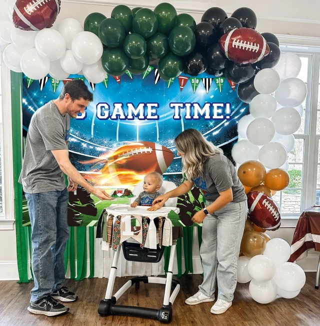 Alt view image 3 of 7 - Football Backdrop for Photography 8x6FT It's Game Time Banner Football Party Decorations Background Touch Down Sports Theme Birthday Party Supplies Photo Props