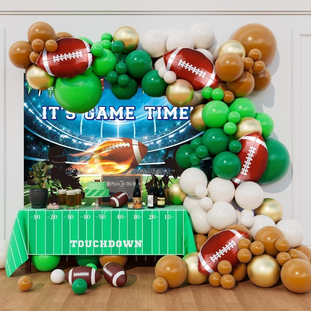 Alt view image 5 of 7 - Football Backdrop for Photography 8x6FT It's Game Time Banner Football Party Decorations Background Touch Down Sports Theme Birthday Party Supplies Photo Props
