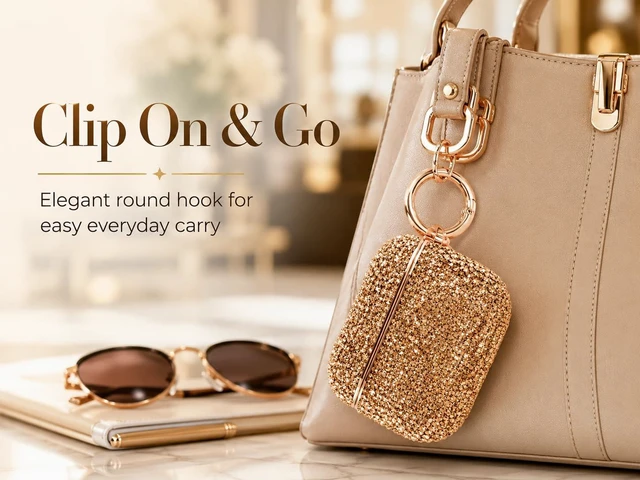 Alt view image 4 of 6 - for Glitter AirPods Pro 3 Case 2025 Cute Bling Hard Air Pods Pro 3 Case (Model A2700/A2931) with Keychain Sparkly Rhinestone iPods Pro 3 Cases for Women Girl(Champagne)