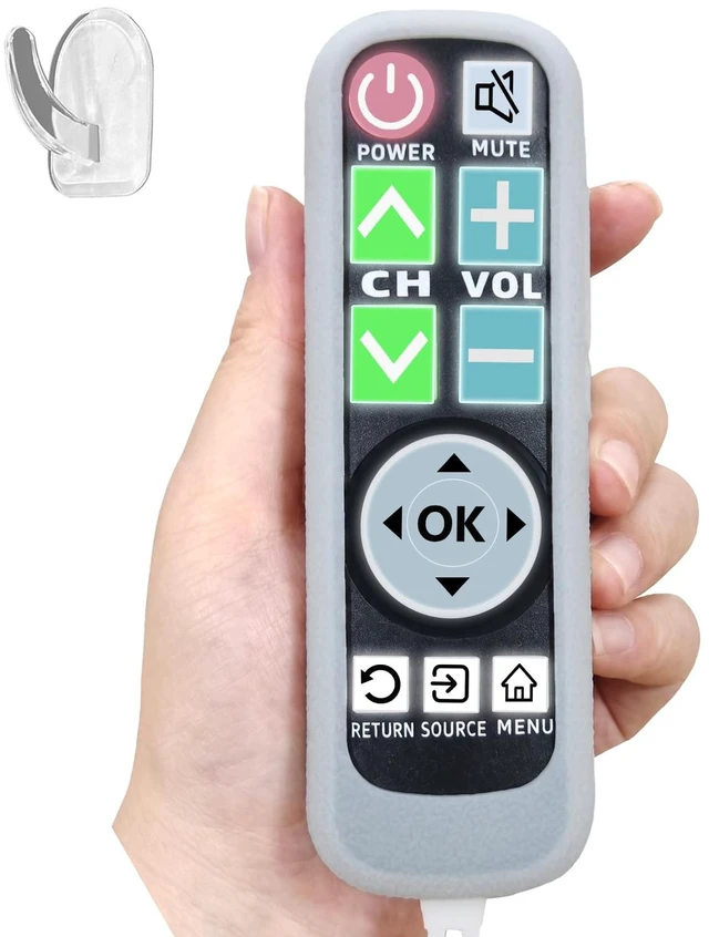 Main image of Backlit Big Button TV Remote Replacement for TCL Google TV with Cover & Hook, Universal Remote No Setup for Seniors People with Poor Vision,Parkinson's Disease Patient