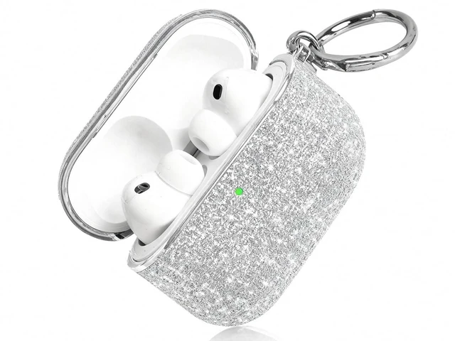 Main image of for Bling AirPods Pro 3 Case 2025 Cute Glitter Hard Air Pods Pro 3 Case (Model A2700/A2931) with Keychain Sparkly Rhinestone Airpods 3 Pro Cases for Women Girl(White)