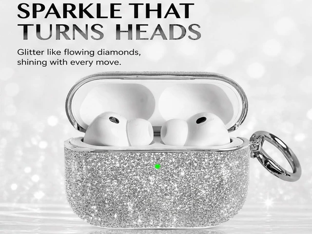 Alt view image 2 of 7 - for Bling AirPods Pro 3 Case 2025 Cute Glitter Hard Air Pods Pro 3 Case (Model A2700/A2931) with Keychain Sparkly Rhinestone Airpods 3 Pro Cases for Women Girl(White)