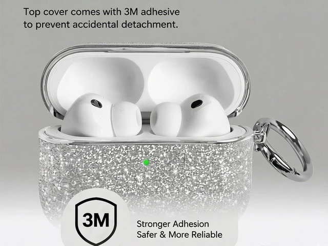Alt view image 3 of 7 - for Bling AirPods Pro 3 Case 2025 Cute Glitter Hard Air Pods Pro 3 Case (Model A2700/A2931) with Keychain Sparkly Rhinestone Airpods 3 Pro Cases for Women Girl(White)