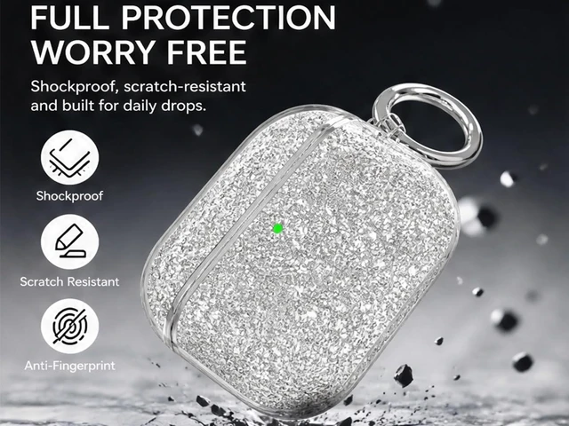 Alt view image 5 of 7 - for Bling AirPods Pro 3 Case 2025 Cute Glitter Hard Air Pods Pro 3 Case (Model A2700/A2931) with Keychain Sparkly Rhinestone Airpods 3 Pro Cases for Women Girl(White)