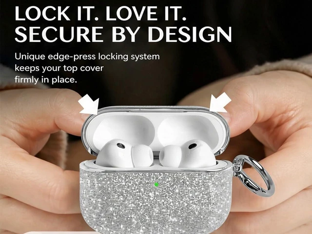 Alt view image 7 of 7 - for Bling AirPods Pro 3 Case 2025 Cute Glitter Hard Air Pods Pro 3 Case (Model A2700/A2931) with Keychain Sparkly Rhinestone Airpods 3 Pro Cases for Women Girl(White)